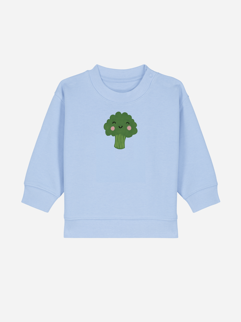 Bio-Baby & Kleinkind Sweater 'Brokkoli' Farbe: Hellblau Vorderansicht