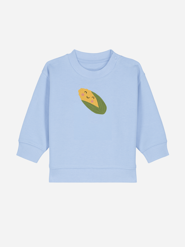 Bio-Baby & Kleinkind Sweater 'Mais' Farbe: Hellblau Vorderansicht