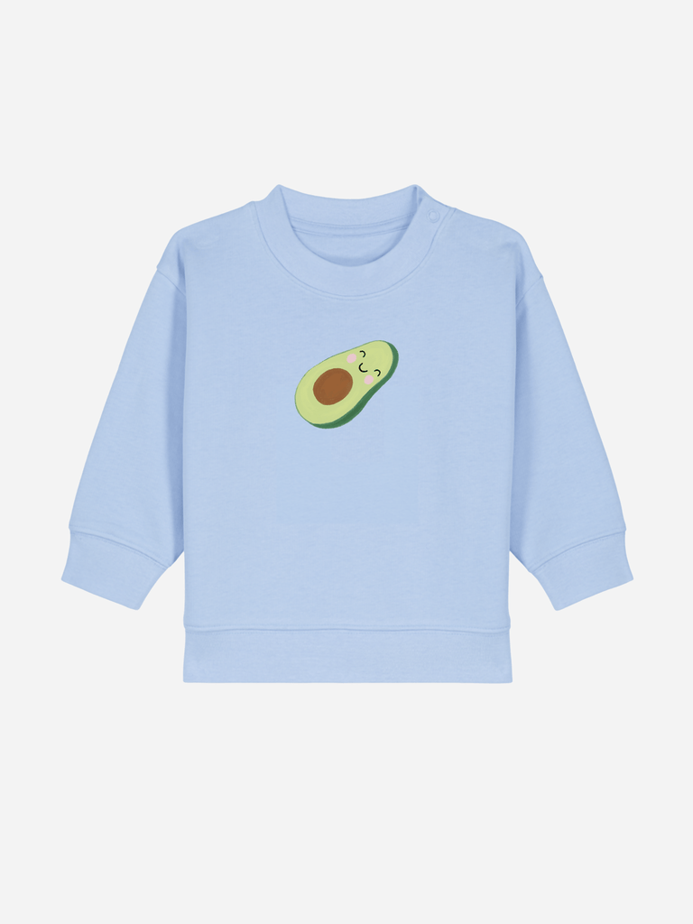 Bio-Baby & Kleinkind Sweater 'Avocado' Farbe: Hellblau Vorderansicht