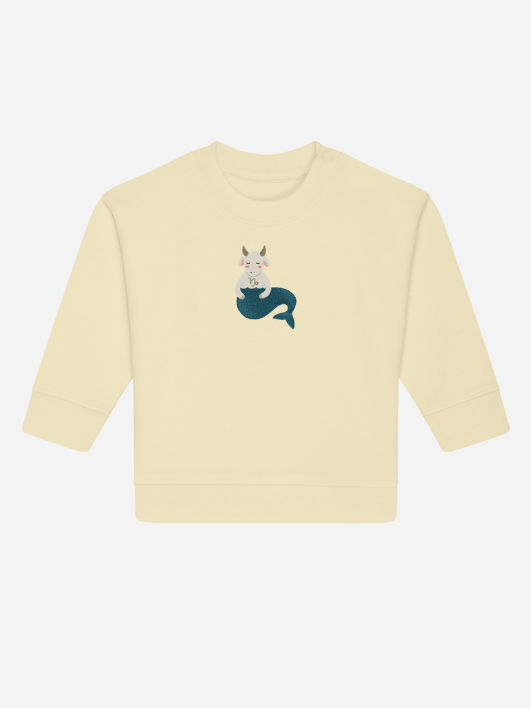 Bio-Baby & Kleinkind Sweater 'Sternzeichen Steinbock' Farbe: Gelb Vorderansicht