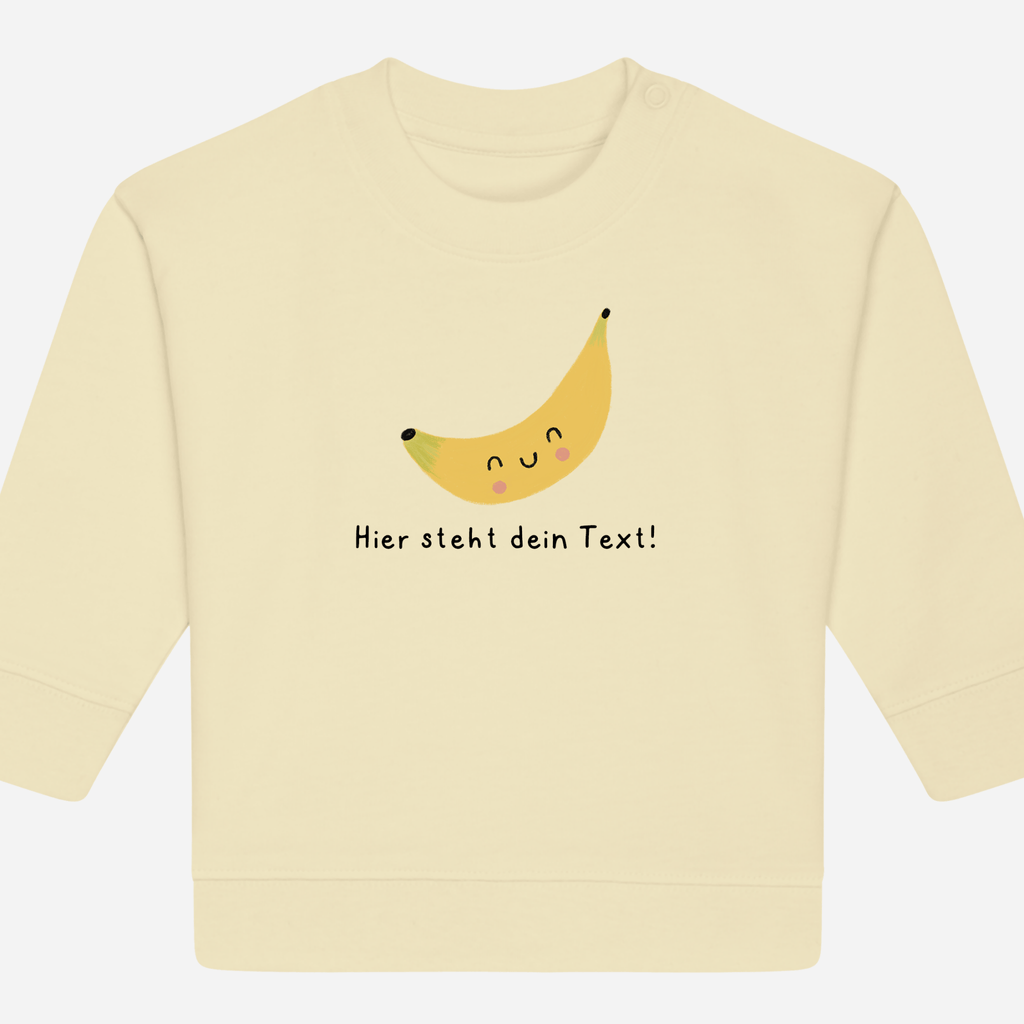Personalisierbarer Bio-Sweater Motiv 'Banane' – Geschenk zur Geburt, Taufe oder zum 1. Geburtstag 