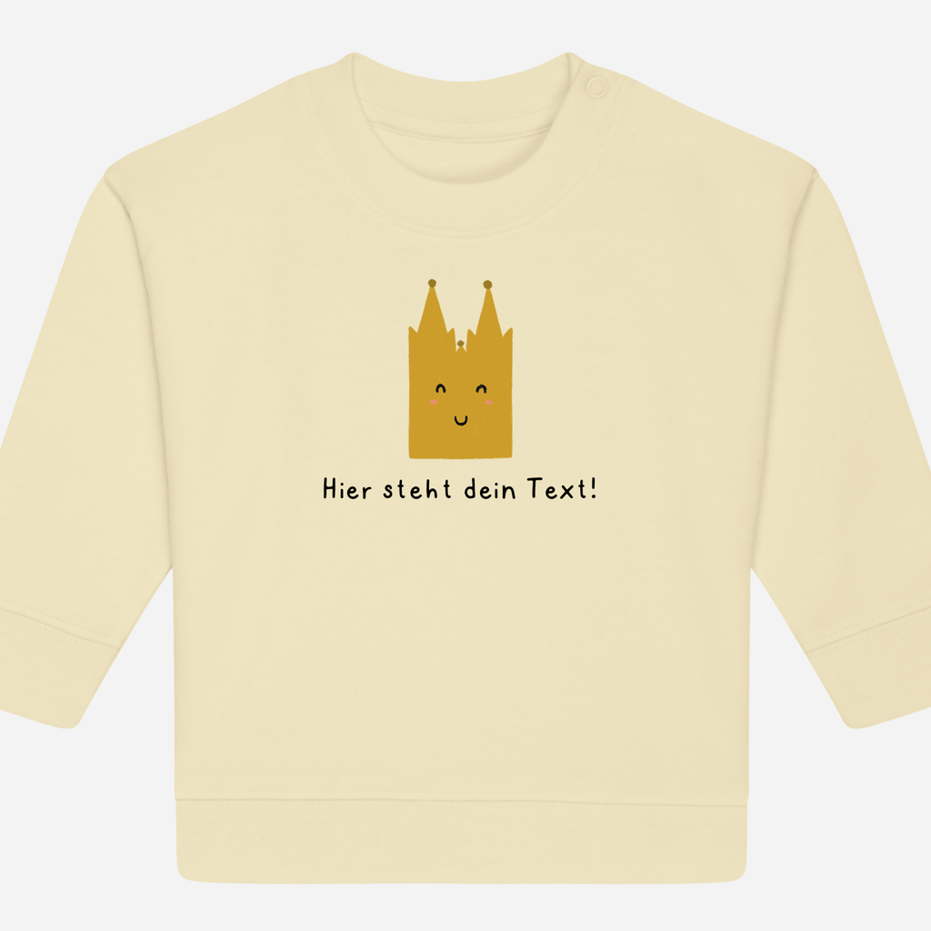 Personalisierbarer Bio-Sweater Motiv 'Dom' – Geschenk zur Geburt, Taufe oder zum 1. Geburtstag 