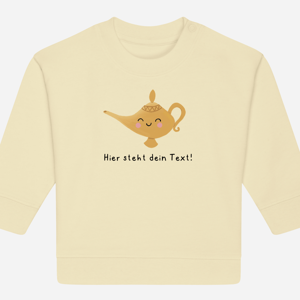 Personalisierbarer Bio-Sweater Motiv 'Lampe' – Geschenk zur Geburt, Taufe oder zum 1. Geburtstag 