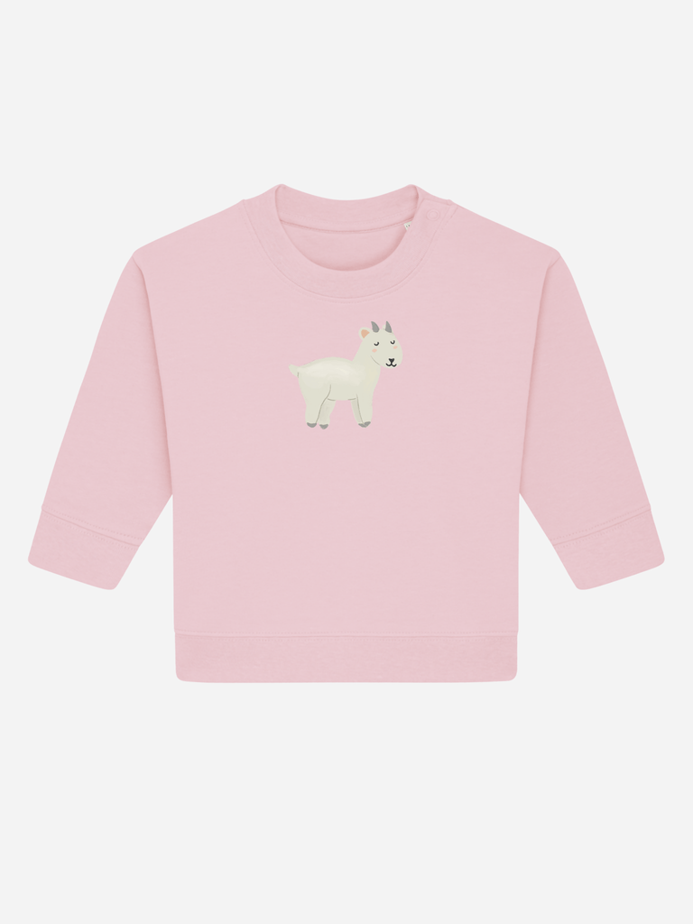 Bio-Baby & Kleinkind Sweater 'Ziege' Farbe: Rosa Rücksansichtansicht