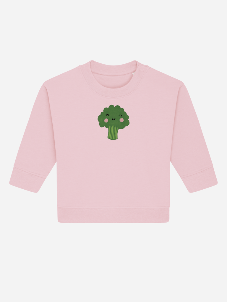 Bio-Baby & Kleinkind Sweater 'Brokkoli' Farbe: Rosa Rücksansichtansicht