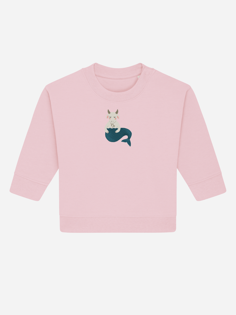Bio-Baby & Kleinkind Sweater 'Sternzeichen Steinbock' Farbe: Rosa Vorderansicht