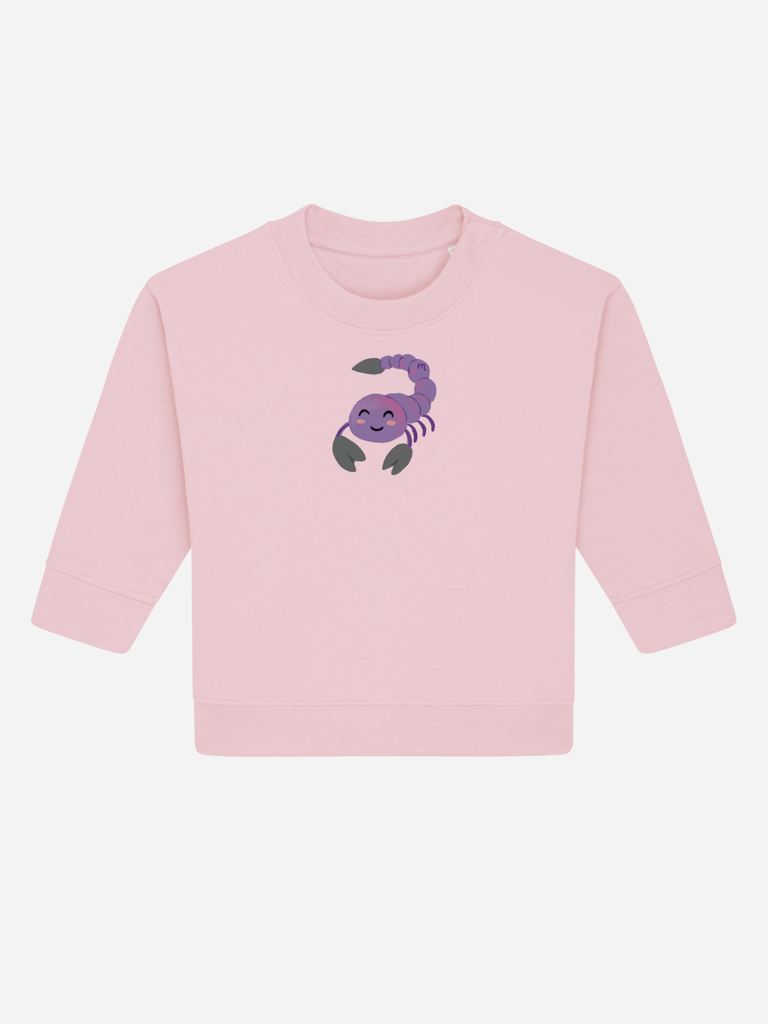 Bio-Baby & Kleinkind Sweater 'Sternzeichen Skorpion' Farbe: Rosa Vorderansicht