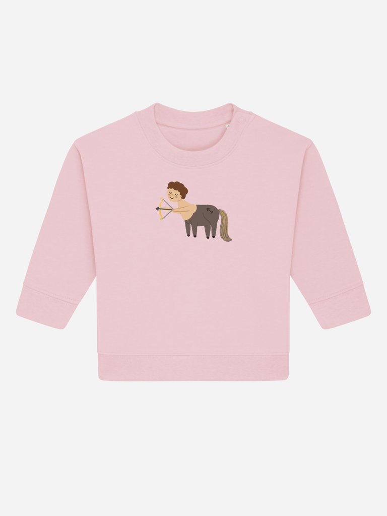 Bio-Baby & Kleinkind Sweater 'Sternzeichen Schütze' Farbe: Rosa Vorderansicht