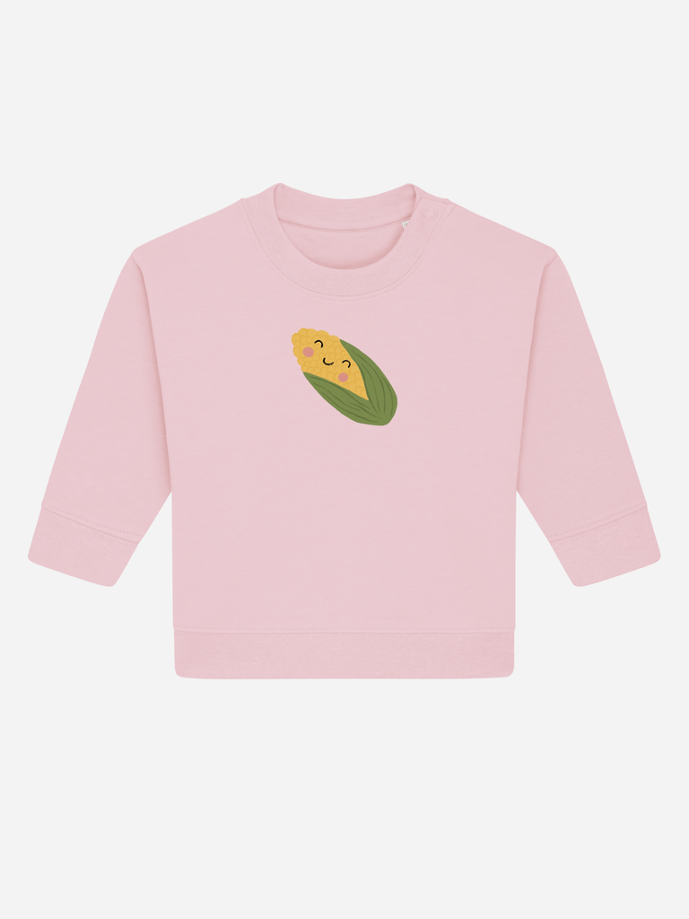 Bio-Baby & Kleinkind Sweater 'Mais' Farbe: Rosa Rücksansichtansicht