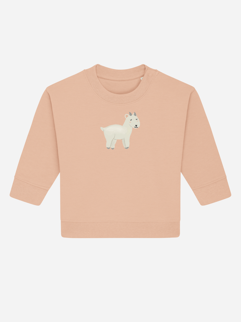 Bio-Baby & Kleinkind Sweater 'Ziege' Farbe: Orange Vorderansicht