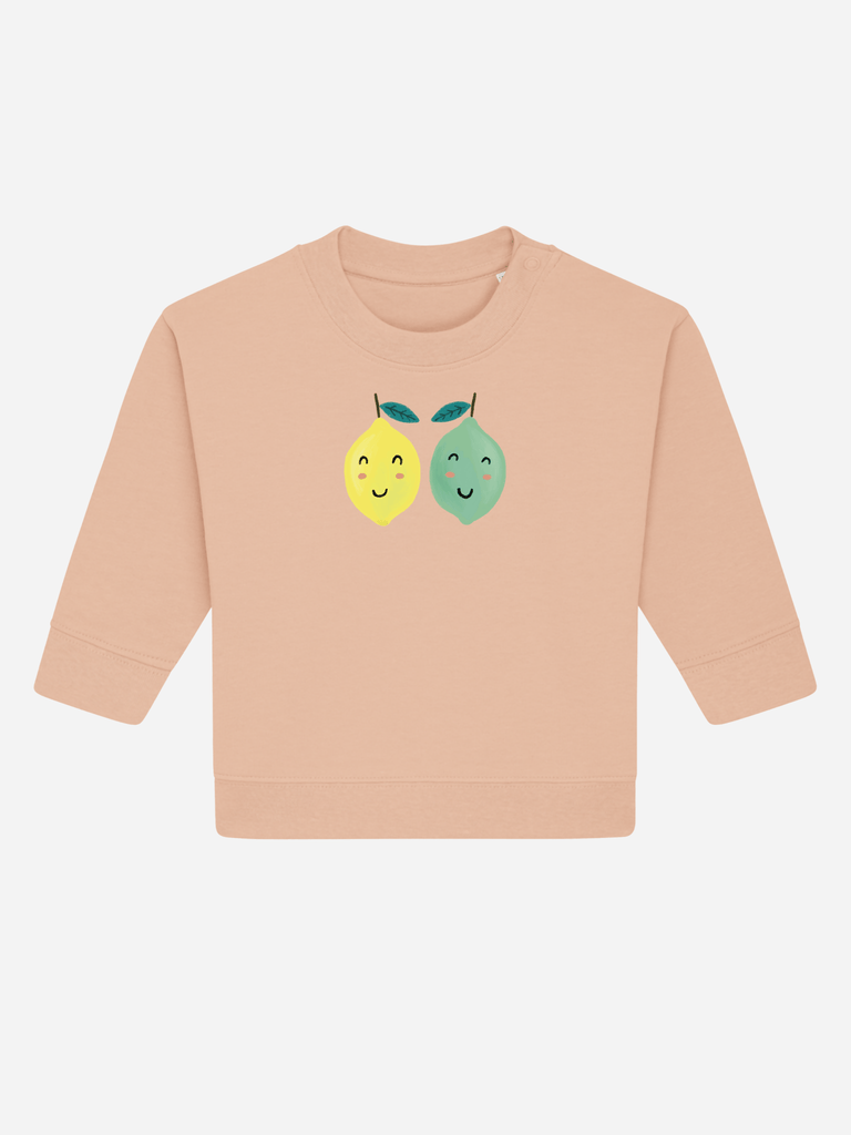 Bio-Baby & Kleinkind Sweater 'Zitrone/Limette' Farbe: Orange Rücksansichtansicht