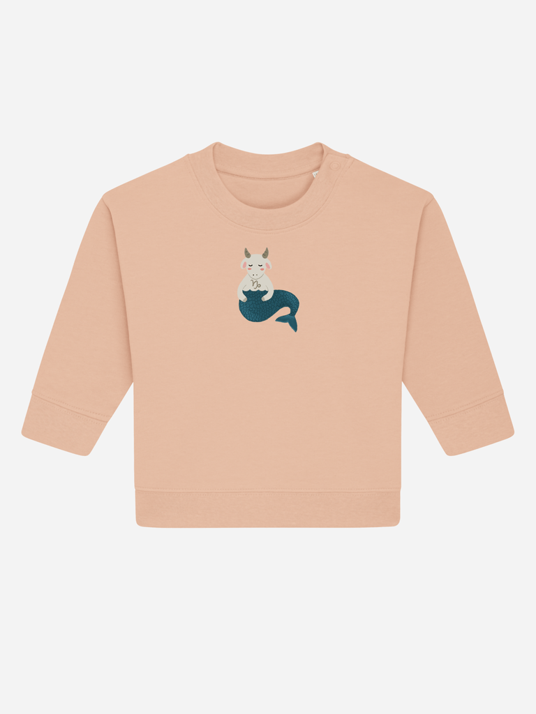 Bio-Baby & Kleinkind Sweater 'Sternzeichen Steinbock' Farbe: Orange Vorderansicht