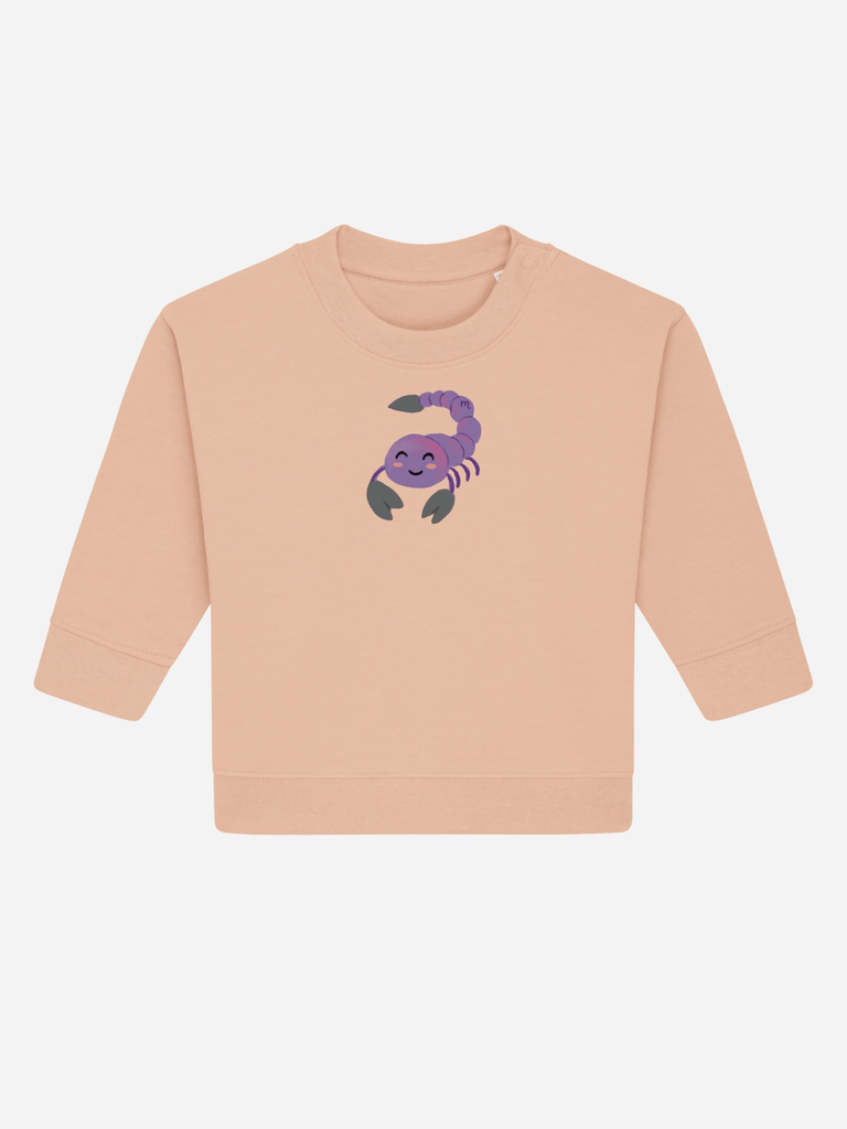 Bio-Baby & Kleinkind Sweater 'Sternzeichen Skorpion' Farbe: Orange Vorderansicht
