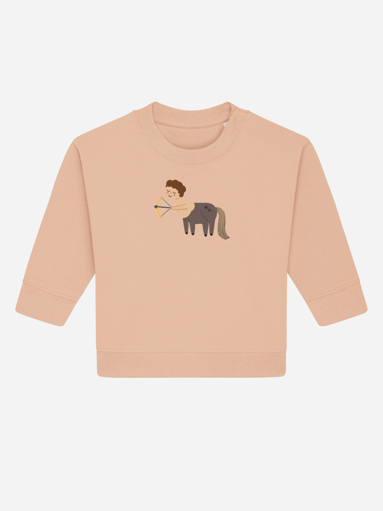 Bio-Baby & Kleinkind Sweater 'Sternzeichen Schütze' Farbe: Orange Vorderansicht