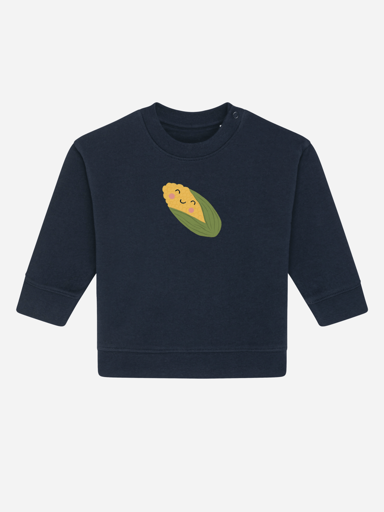 Bio-Baby & Kleinkind Sweater 'Mais' Farbe: Marineblau Vorderansicht