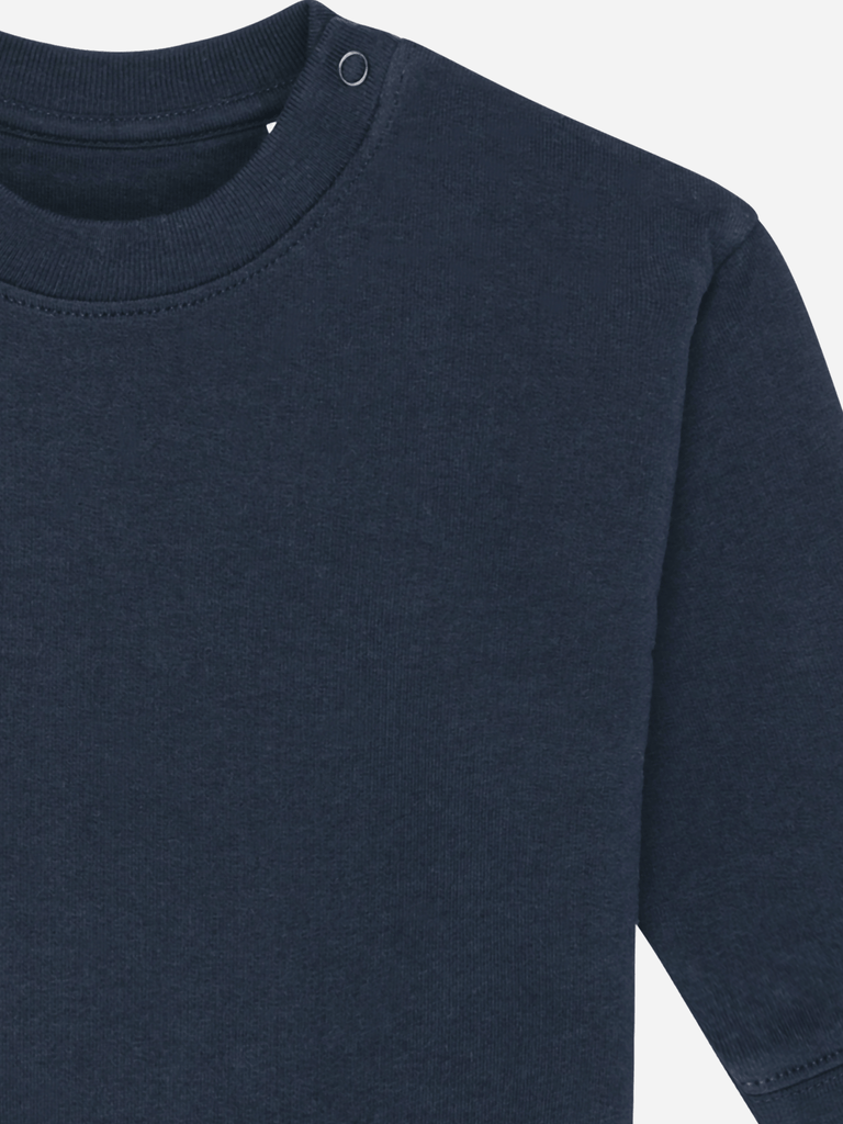 Bio-Baby & Kleinkind Sweater 'Zitrone/Limette' Farbe: Marineblau Detailansicht