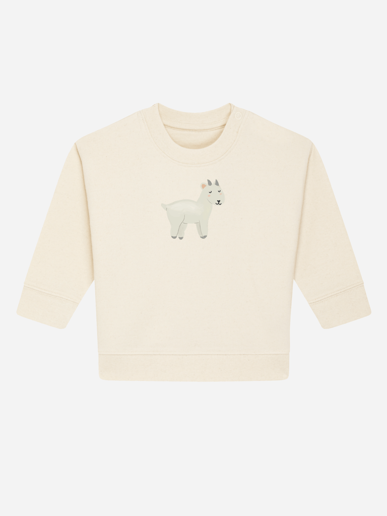 Bio-Baby & Kleinkind Sweater 'Ziege' Farbe: Beige Vorderansicht