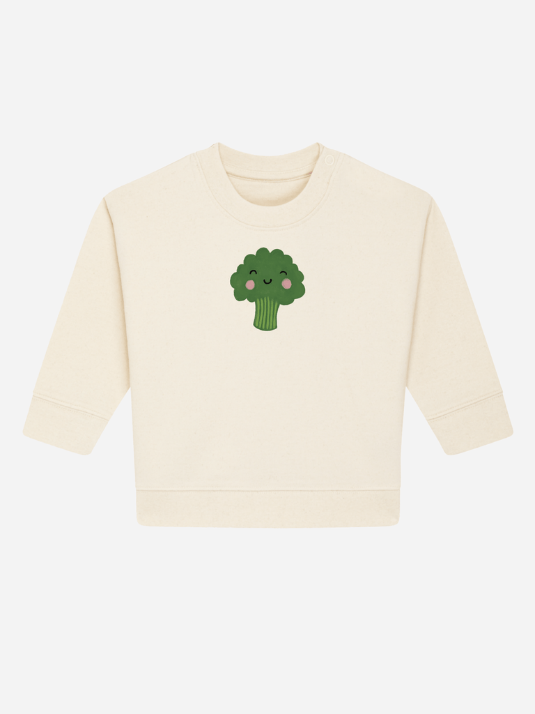 Bio-Baby & Kleinkind Sweater 'Brokkoli' Farbe: Beige Vorderansicht