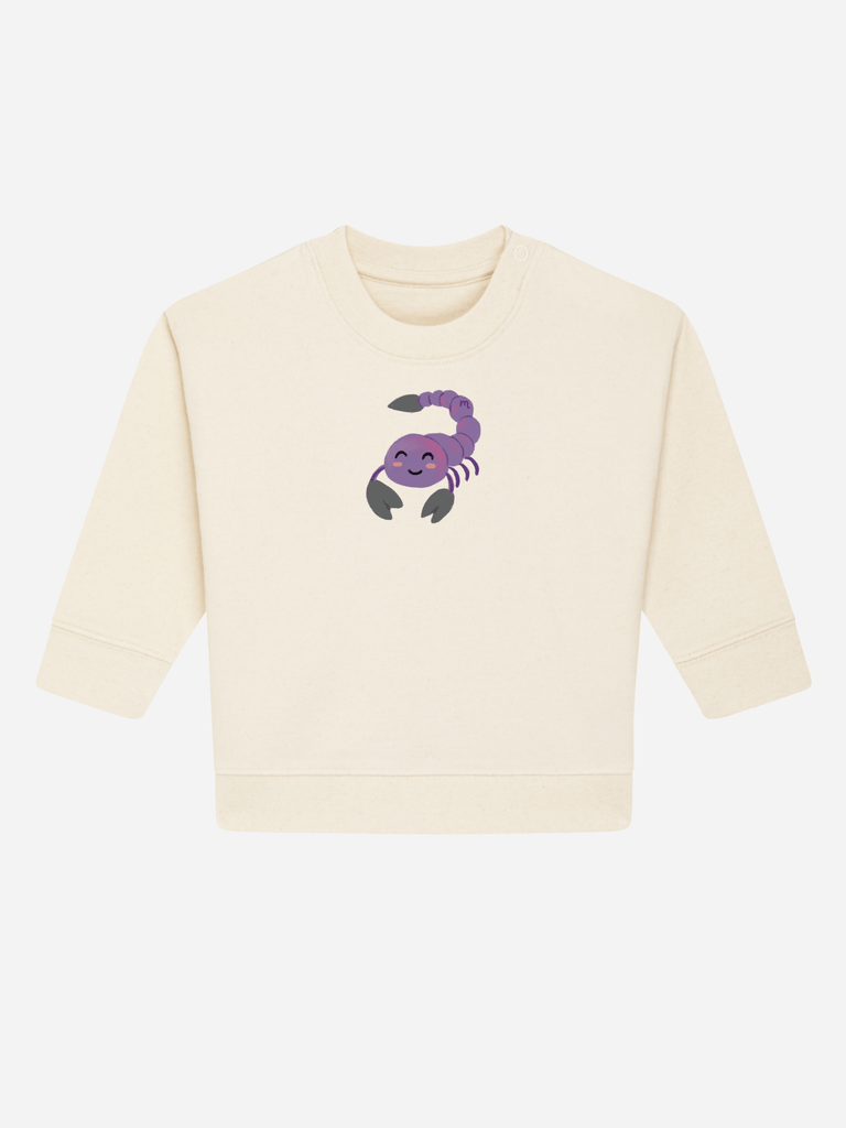 Bio-Baby & Kleinkind Sweater 'Sternzeichen Skorpion' Farbe: Beige Vorderansicht