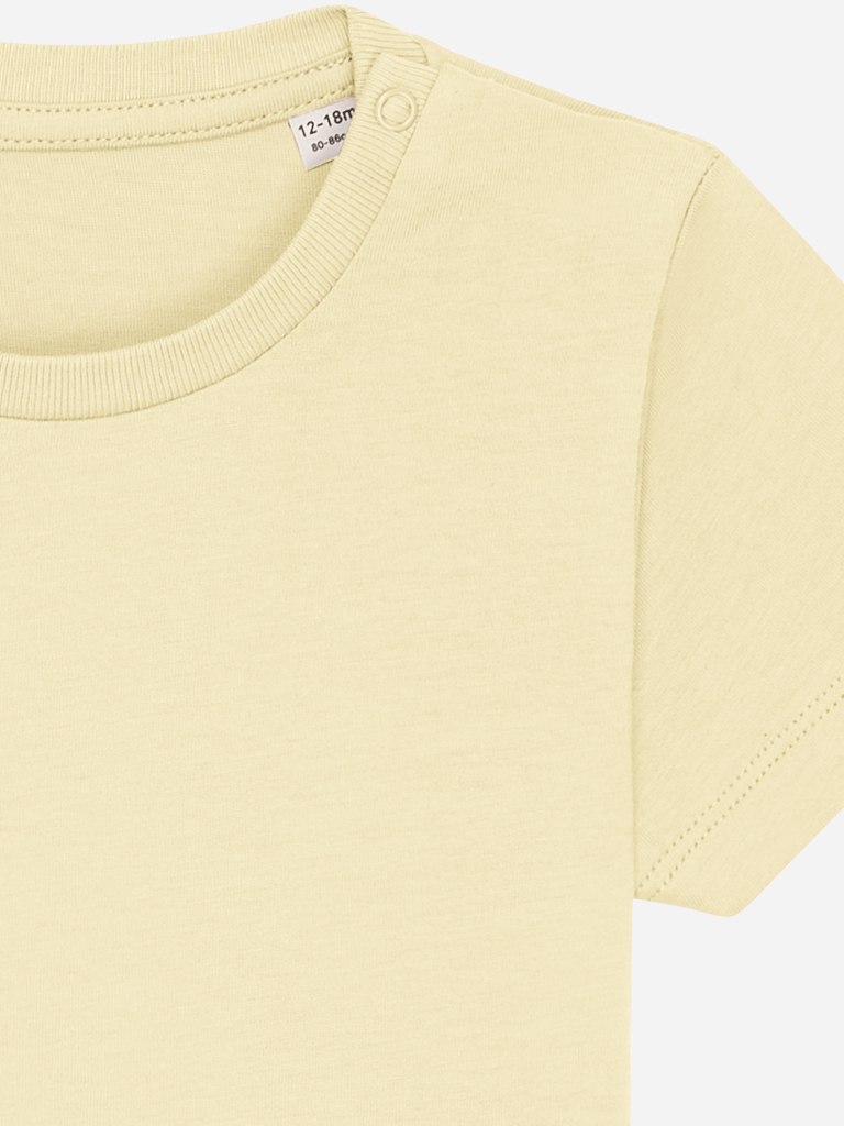 Bio-Kleinkind T-Shirt 'Sternzeichen Waage' - personalisierbar Farbe: Gelb Detailansicht