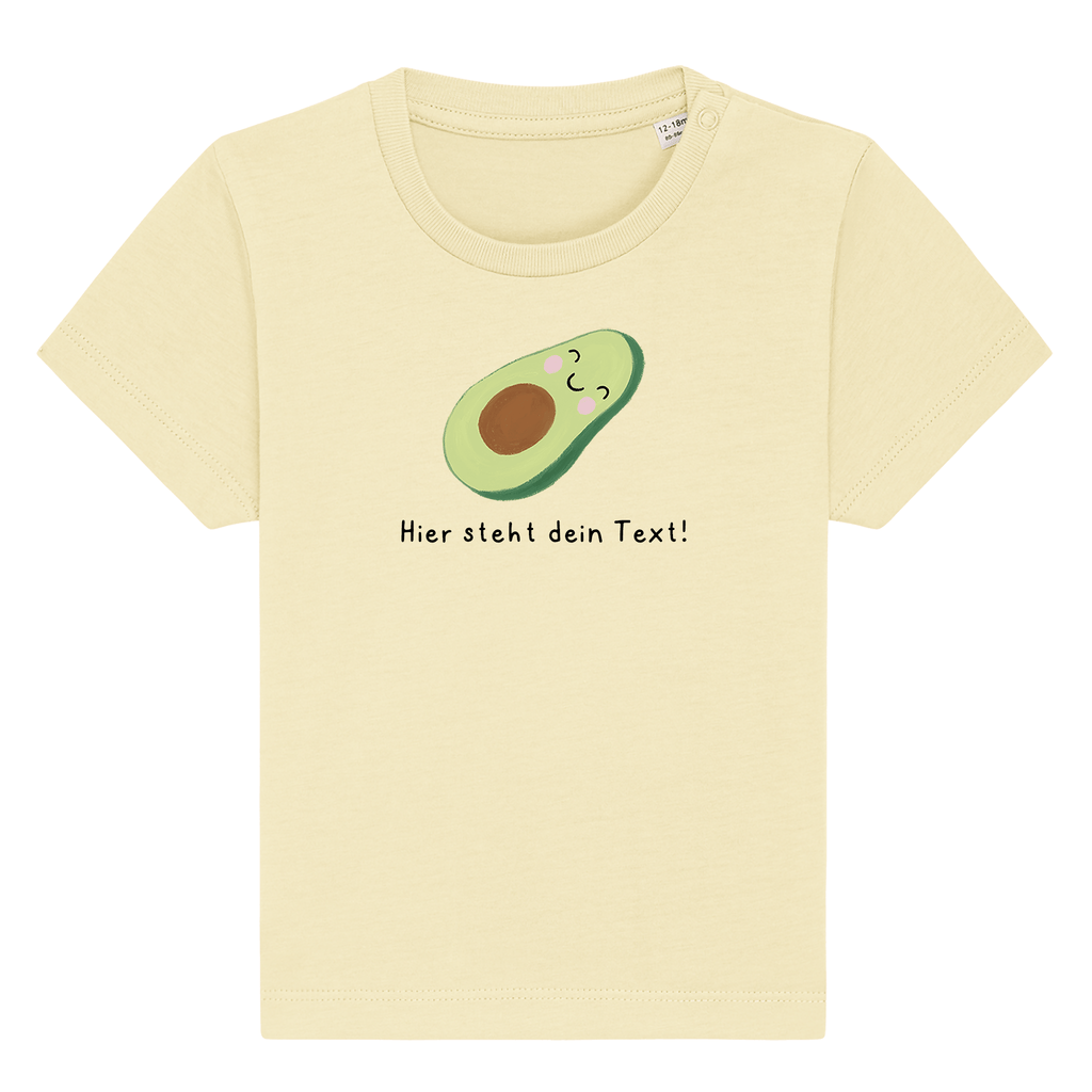 Personalisierbares Bio-T-Shirt Motiv 'Avocado' – Geschenk zur Geburt, Taufe oder zum 1. Geburtstag 