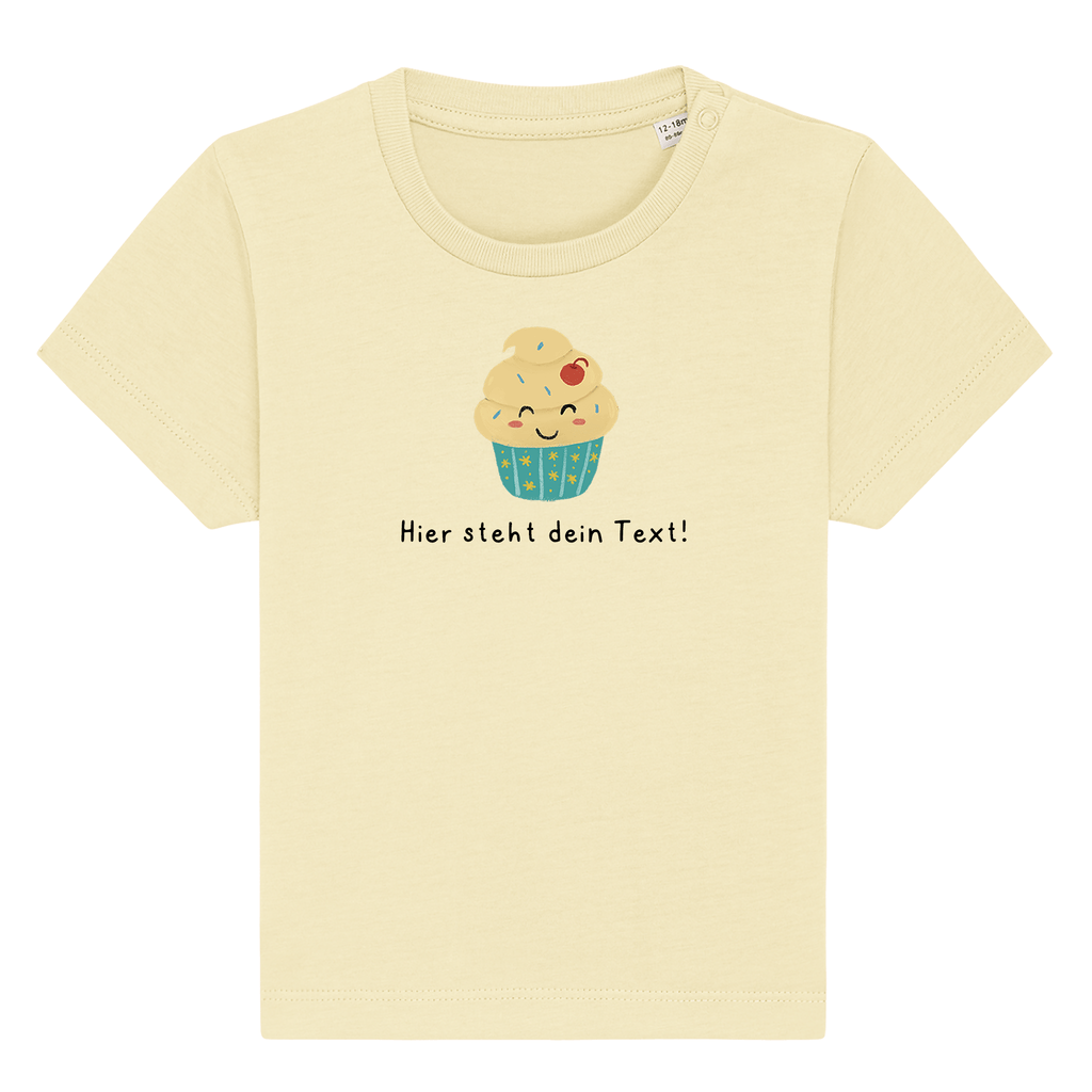Personalisierbares Bio-T-Shirt Motiv 'Cupcake' – Geschenk zur Geburt, Taufe oder zum 1. Geburtstag 