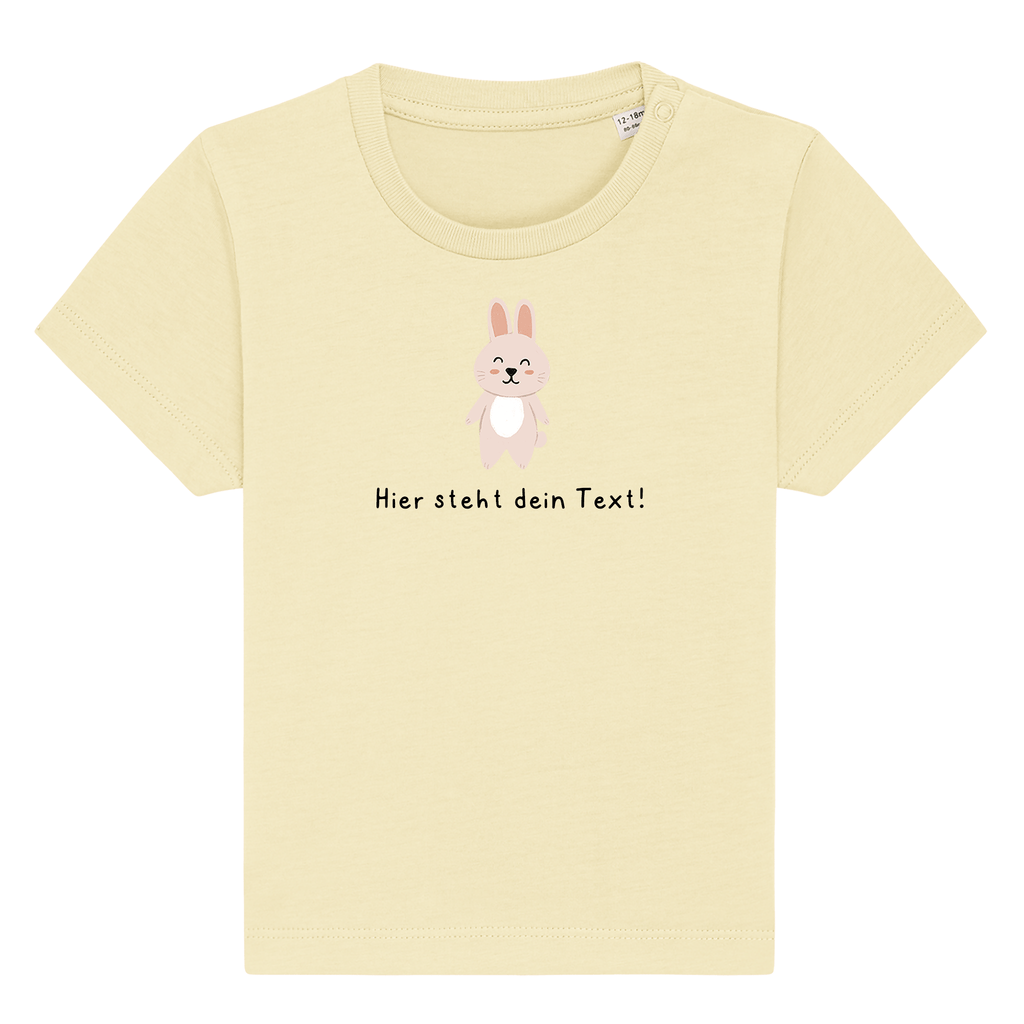 Personalisierbares Bio-T-Shirt Motiv 'Hase' – Geschenk zur Geburt, Taufe oder zum 1. Geburtstag 