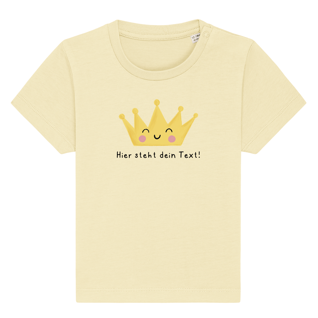 Personalisierbares Bio-T-Shirt Motiv 'Krone' – Geschenk zur Geburt, Taufe oder zum 1. Geburtstag 