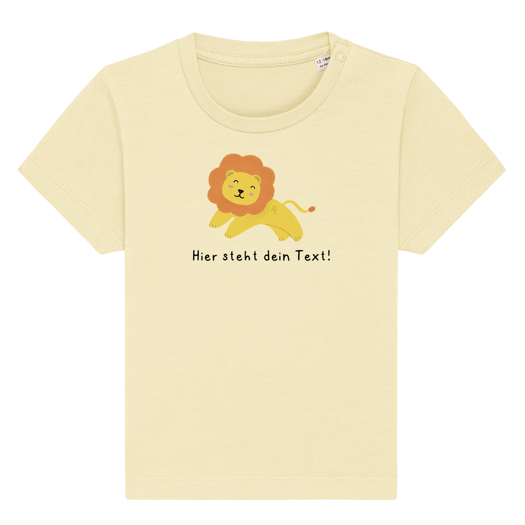 Personalisierbares Bio-T-Shirt Motiv 'Löwe' – Geschenk zur Geburt, Taufe oder zum 1. Geburtstag 