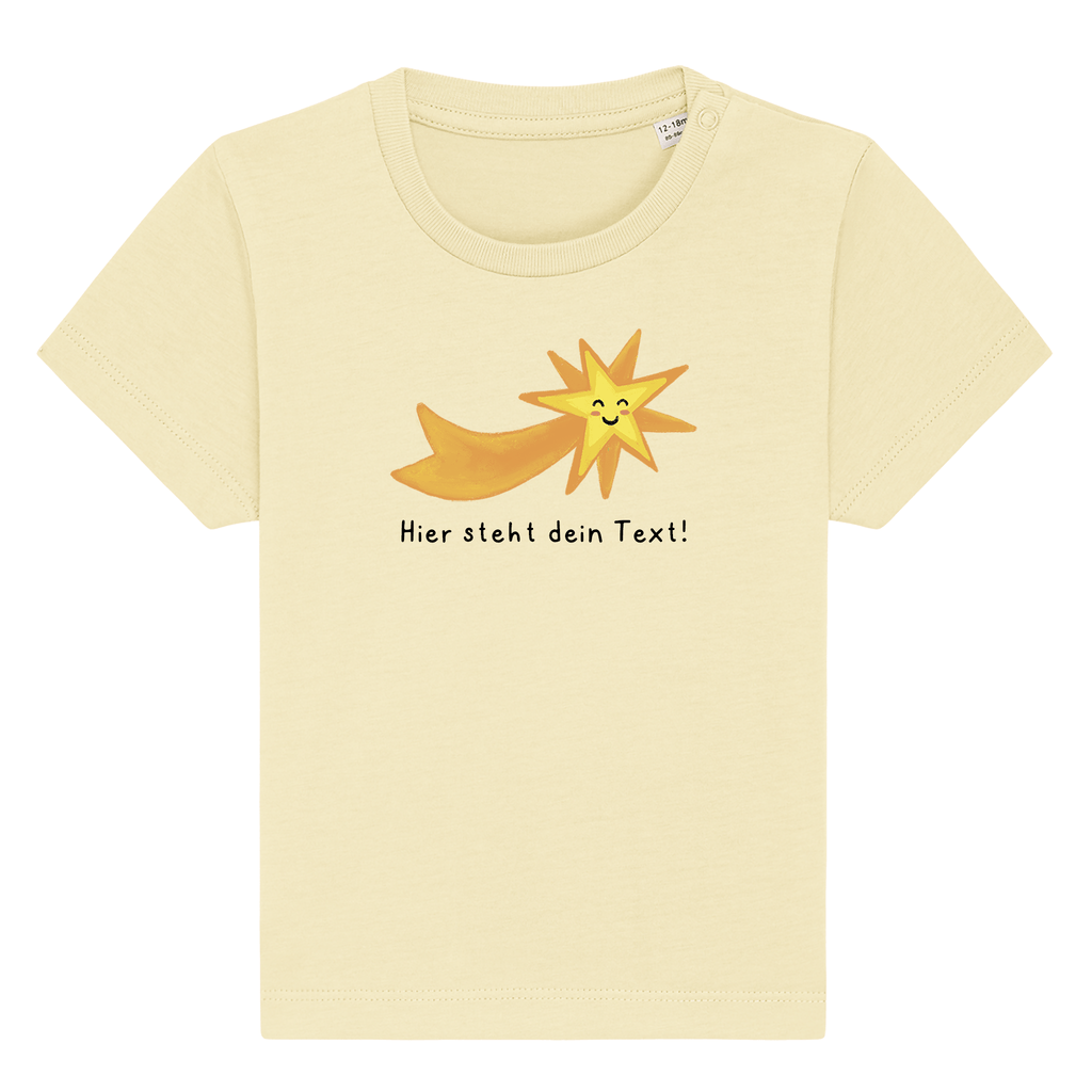 Personalisierbares Bio-T-Shirt Motiv 'Sternschnuppe' – Geschenk zur Geburt, Taufe oder zum 1. Geburtstag 
