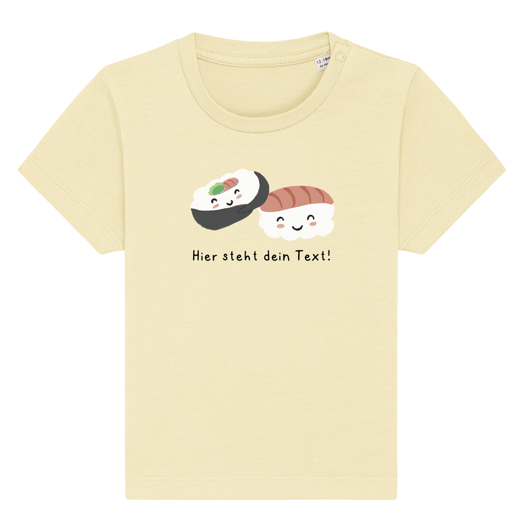 Personalisierbares Bio-T-Shirt Motiv 'Sushi' – Geschenk zur Geburt, Taufe oder zum 1. Geburtstag 