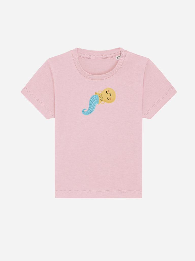 Bio-Kleinkind T-Shirt 'Sternzeichen Wassermann' - personalisierbar Farbe: Rosa Vorderansicht
