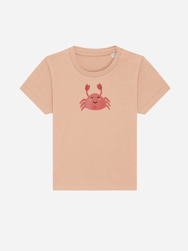 Bio-Kleinkind T-Shirt 'Sternzeichen Krebs' - personalisierbar Farbe: Orange Rücksansichtansicht