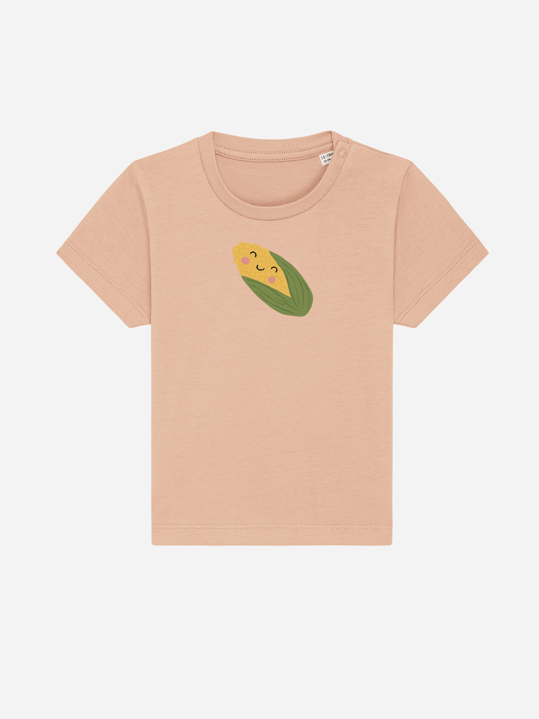 Bio-Kleinkind T-Shirt 'Mais' - personalisierbar Farbe: Orange Vorderansicht