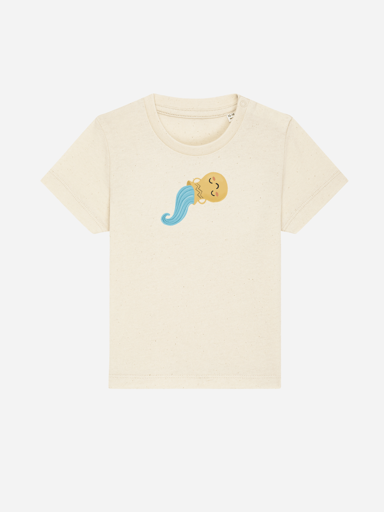 Bio-Kleinkind T-Shirt 'Sternzeichen Wassermann' - personalisierbar Farbe: Natur Vorderansicht