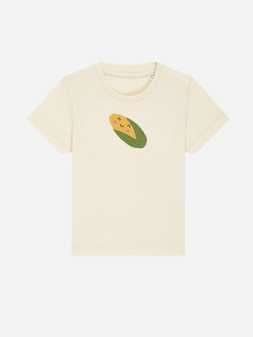 Bio-Kleinkind T-Shirt 'Mais' - personalisierbar Farbe: Natur Vorderansicht
