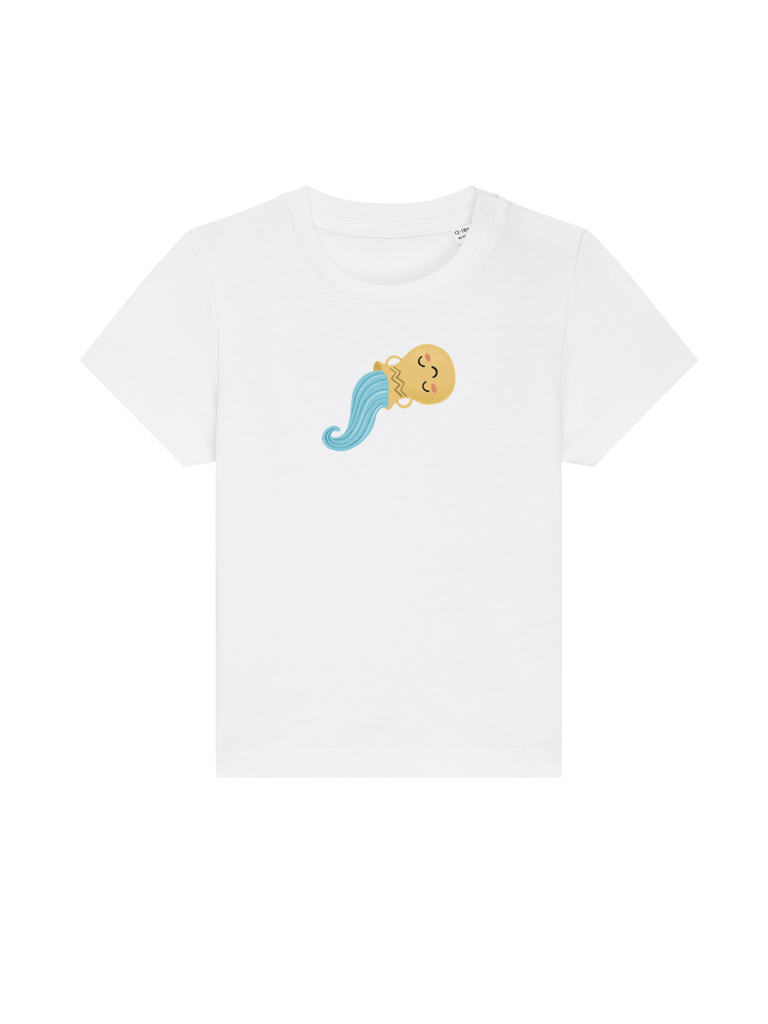 Bio-Kleinkind T-Shirt 'Sternzeichen Wassermann' - personalisierbar Farbe: Weiß Vorderansicht