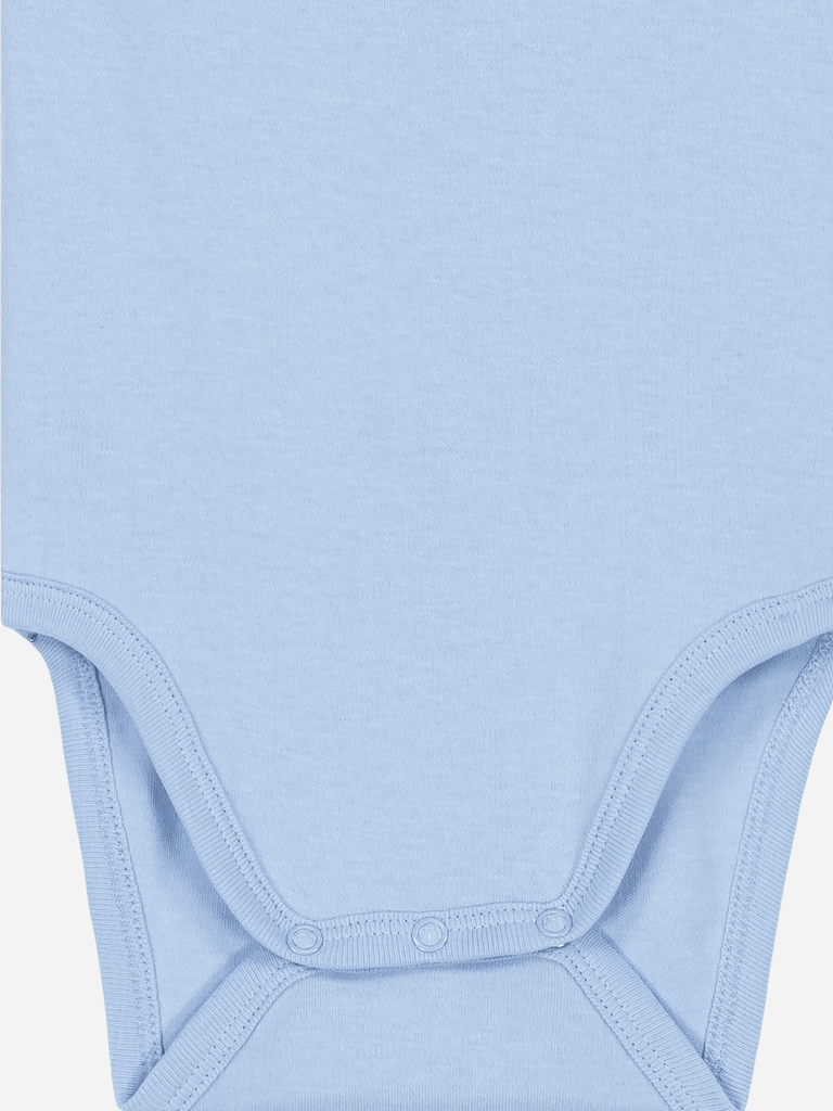 Blauer personalisierter Baby-Body mit Knöpfen, ideal als witziges Babygeschenk für kleine Träumer.