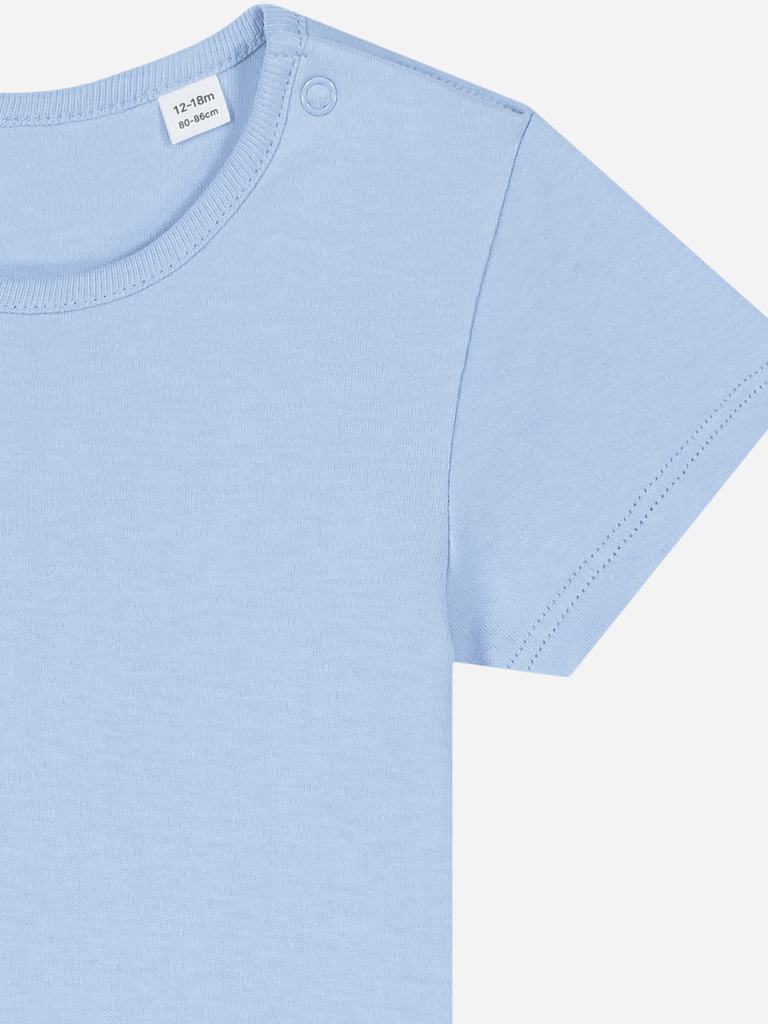 Personalisierter Baby-Body (0–2 J.) 'Schutzengel': Ausgefallenes Taufgeschenk, Detail 1 in Hellblau