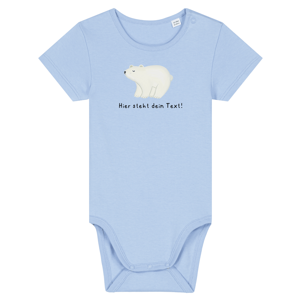 Personalisierbarer Bio-Baby Body Motiv 'Eisbär' – Geschenk zur Geburt, Taufe oder zum 1. Geburtstag 