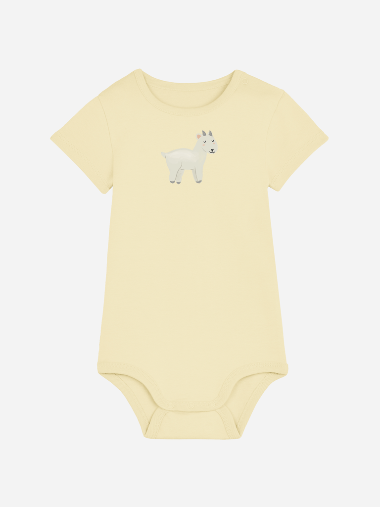 Bio-Baby Body 'Ziege' - personalisierbar Farbe: Gelb Bild 1