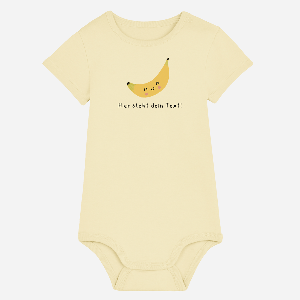 Personalisierbarer Bio-Baby Body Motiv 'Banane' – Geschenk zur Geburt, Taufe oder zum 1. Geburtstag 