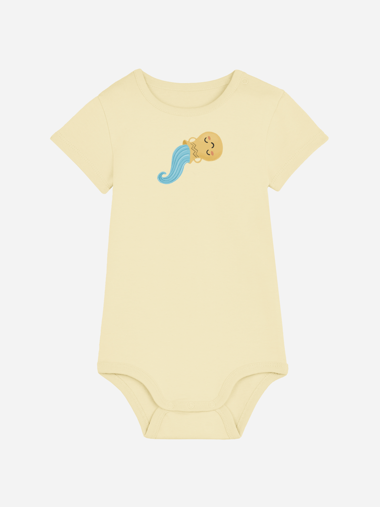 Bio-Baby Body 'Sternzeichen Wassermann' - personalisierbar Farbe: Gelb Bild 1