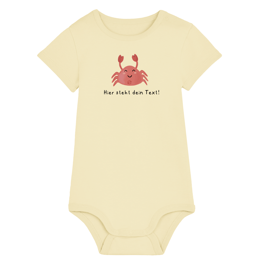 Personalisierbarer Bio-Baby Body Motiv 'Sternzeichen Krebs' – Geschenk zur Geburt, Taufe oder zum 1. Geburtstag 