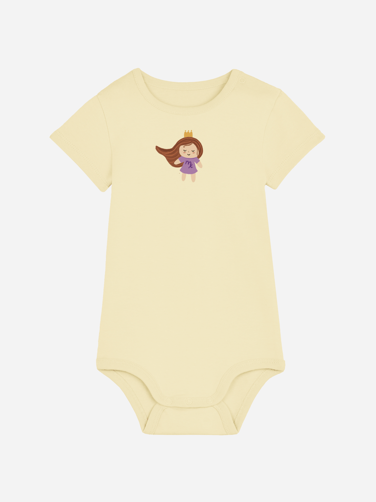 Bio-Baby Body 'Sternzeichen Jungfrau' - personalisierbar Farbe: Gelb Bild 1