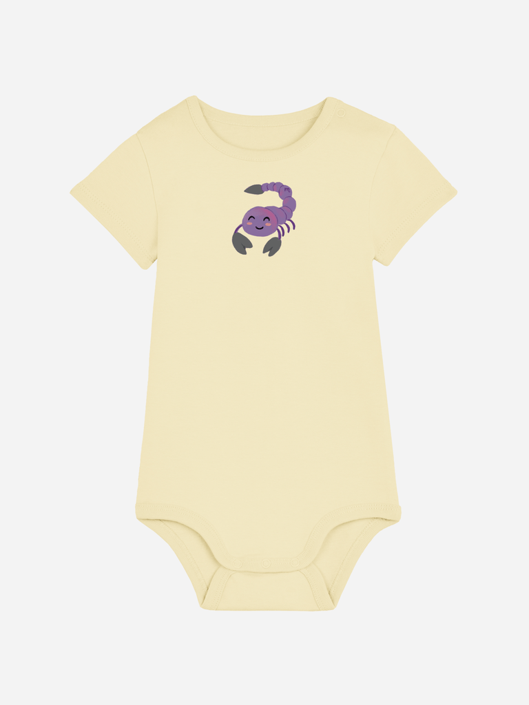 Bio-Baby Body 'Sternzeichen Skorpion' - personalisierbar Farbe: Gelb Bild 1