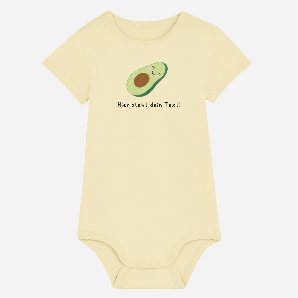 Personalisierbarer Bio-Baby Body Motiv 'Avocado' – Geschenk zur Geburt, Taufe oder zum 1. Geburtstag 