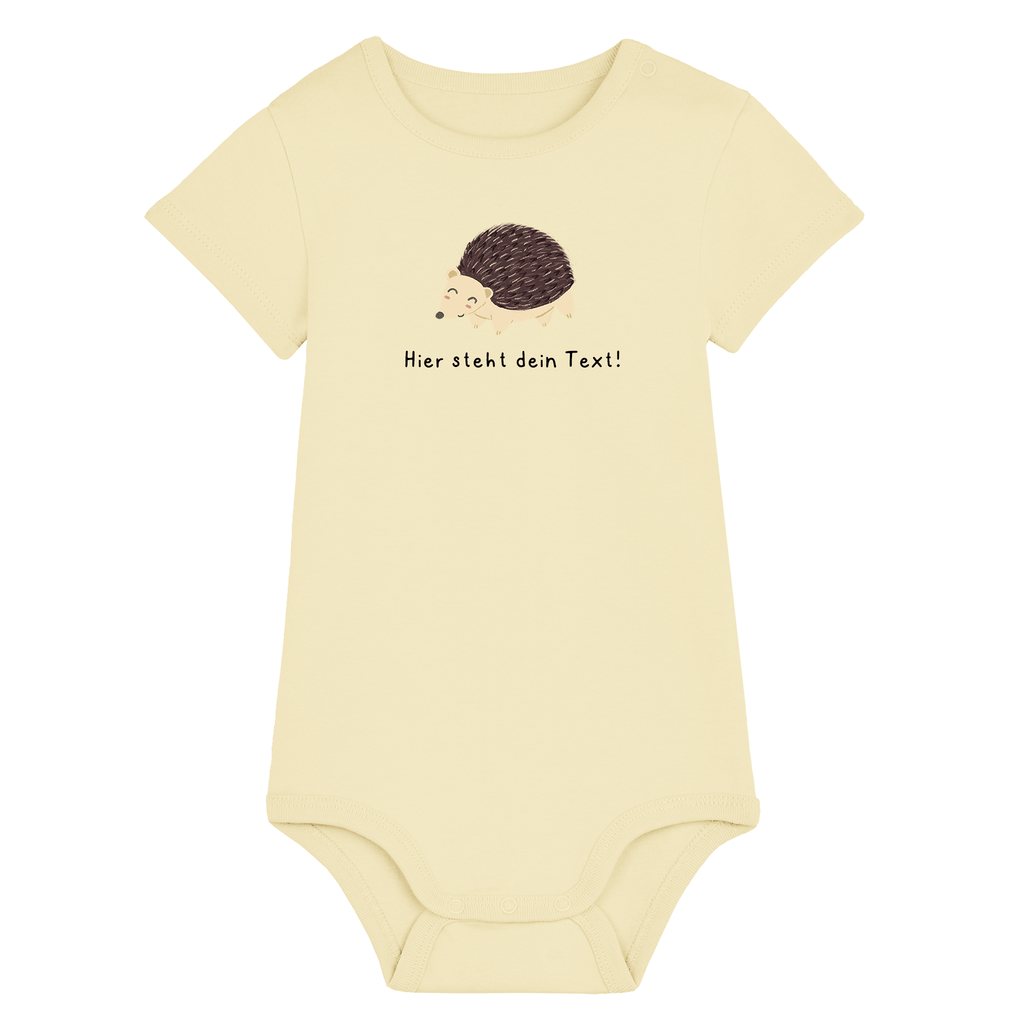 Personalisierbarer Bio-Baby Body Motiv 'Igel' – Geschenk zur Geburt, Taufe oder zum 1. Geburtstag 