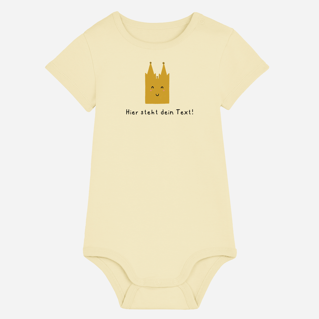 Personalisierbarer Bio-Baby Body Motiv 'Dom' – Geschenk zur Geburt, Taufe oder zum 1. Geburtstag 