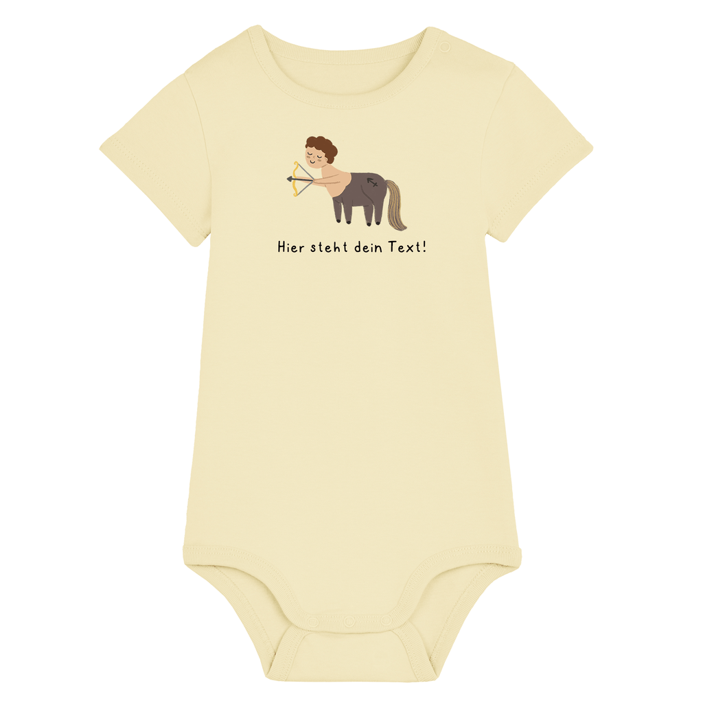 Personalisierbarer Bio-Baby Body Motiv 'Sternzeichen Schütze' – Geschenk zur Geburt, Taufe oder zum 1. Geburtstag 